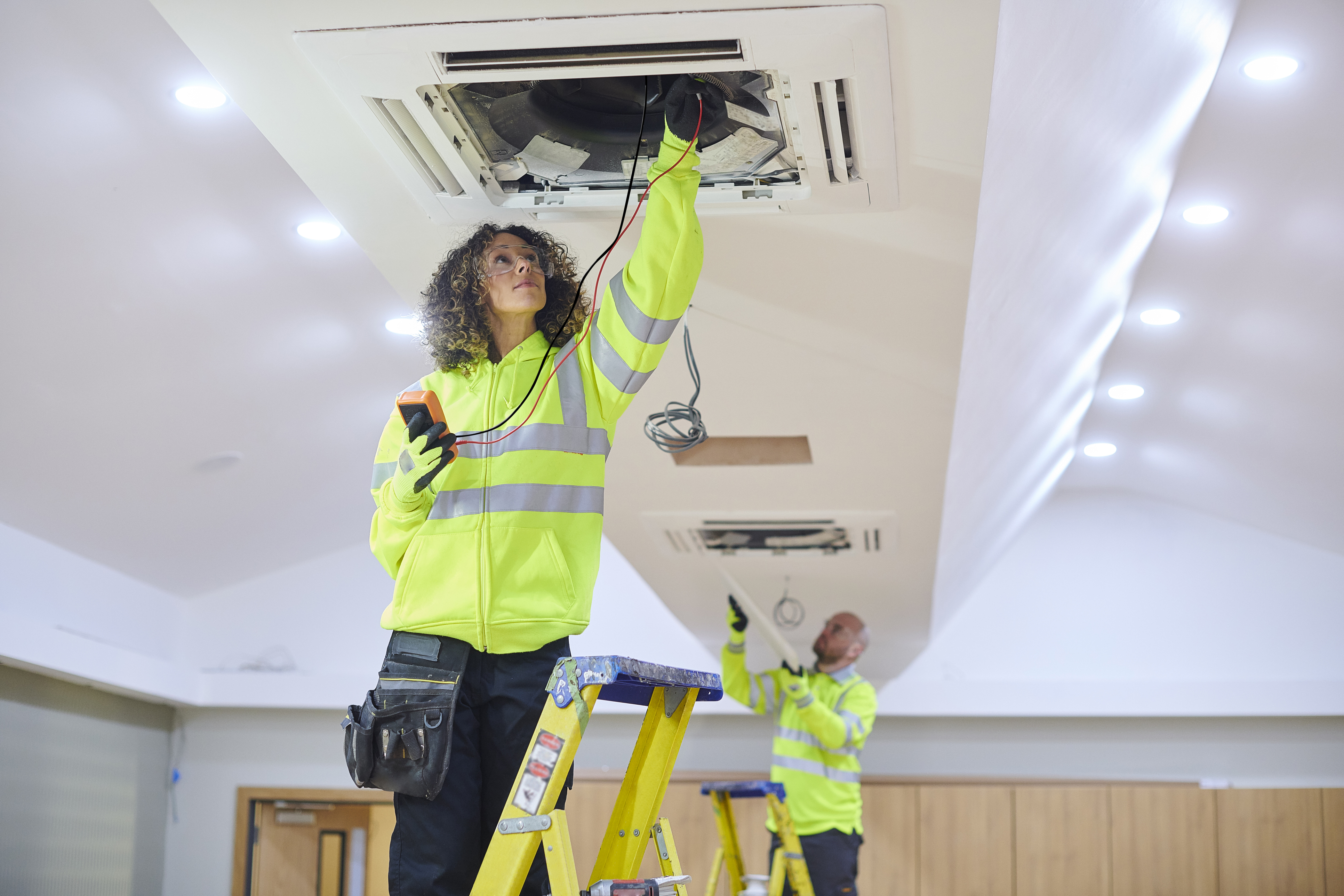 HVAC technician at work